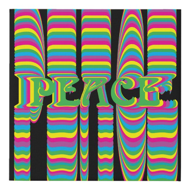 Peace Psychadelic Retro Colorful Pattern