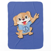 Peace Puppy Baby Blanket
