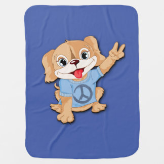 Peace Puppy Baby Blanket