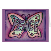 Peace Purple Butterfly Art Note or Greeting Card (Front Horizontal)