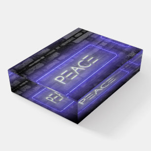PEACE Purple Neon Sign Paperweight