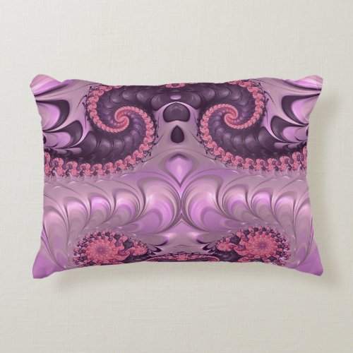 PEACE Purple Pink  Fractal Design  Accent Pillow