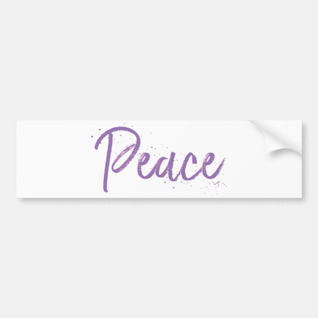 Peace--Purple-Text Bumper Sticker (Front)