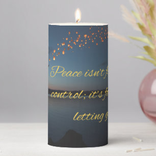 Peace Quote Candle: Finding True Peace Pillar Candle