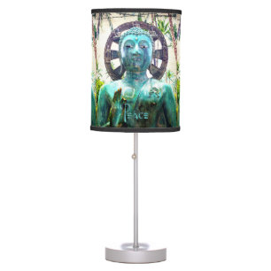 Peace Quote Hawaii Turquoise Buddha Statue Photo Table Lamp