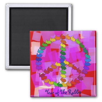 Peace Rabbits Magnet by Crazy_Card_Lady at Zazzle