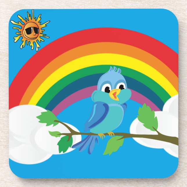 Peace rainbow drink coaster (Front)