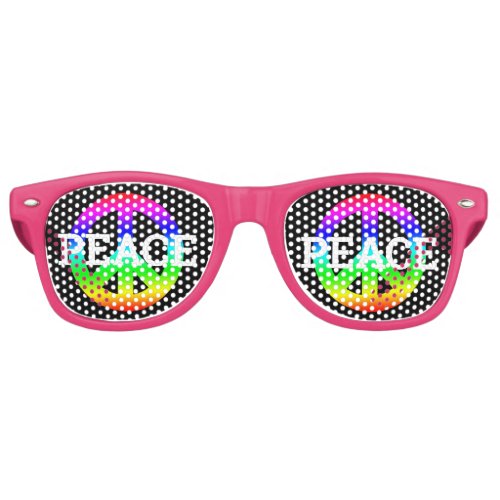 PEACE rainbow retro Shades  Fun Party Sunglasses