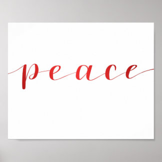 Peace- red foil effect poster