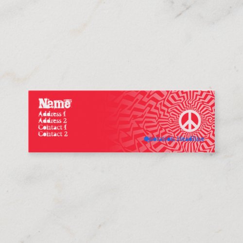 Peace Red - Skinny Business Card Templates