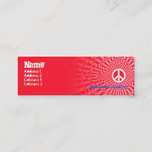 Customizable Peace Red - Skinny Business Card Templates