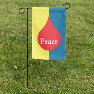  Peace Red Teardrop Garden Flag