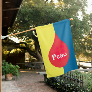  Peace Red Teardrop  House Flag