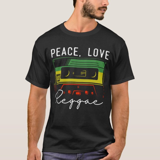 Peace Reggae Music Love Rasta Jamaica T-Shirt (Front)
