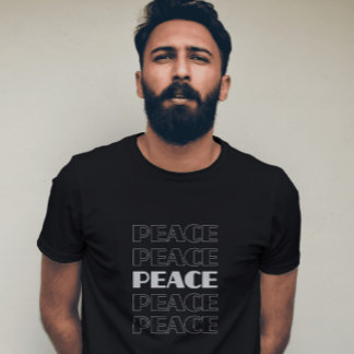 Peace repeated word t-shirt design