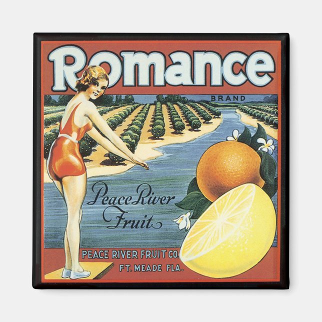 Peace River Fruit Company Crate Label Magnet (Front)