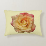 Peace Rose Beautiful Pink and Yellow Floral Accent Pillow