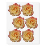 Peace Rose Beautiful Pink and Yellow Floral Temporary Tattoos