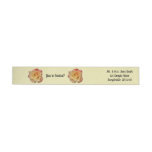 Peace Rose Beautiful Pink and Yellow Floral Wrap Around Label