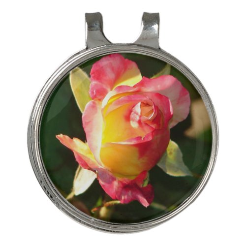 Peace Rose Bud Pink Yellow Petals Nature Photo Golf Hat Clip