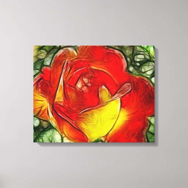 Peace Rose Floral Wrapped Canvas Print (Front)