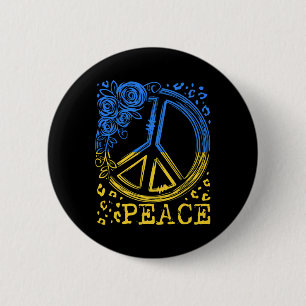 Peace Rose Flower Ukraine Shirt I Stand With Ukrai Button