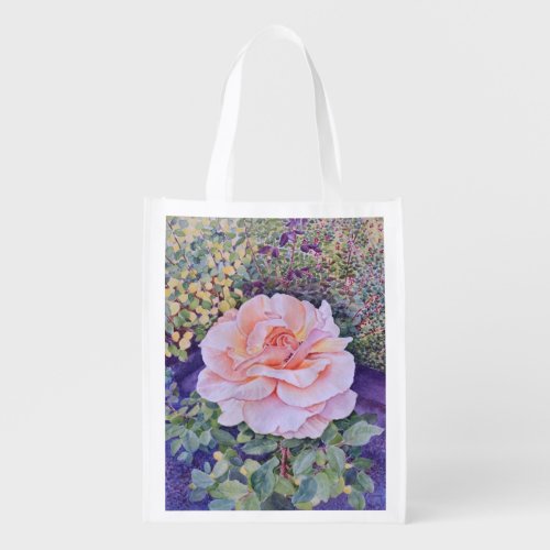 Peace Rose Grocery Bag