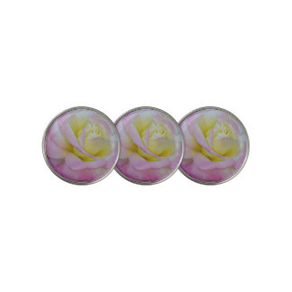 Peace Rose Pink Yellow Petals Photo Garden Nature Golf Ball Marker