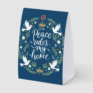 Peace Rules My Home Paper Table Tent