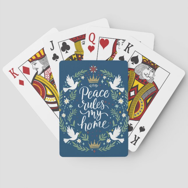 Peace Rules My Home Poker Cards (Back)
