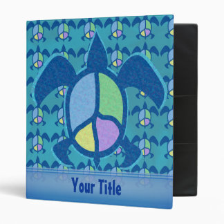 Peace Sea Turtle Customizable 1" Art Binder