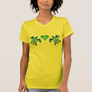Peace Sea Turtle Heart Shirts