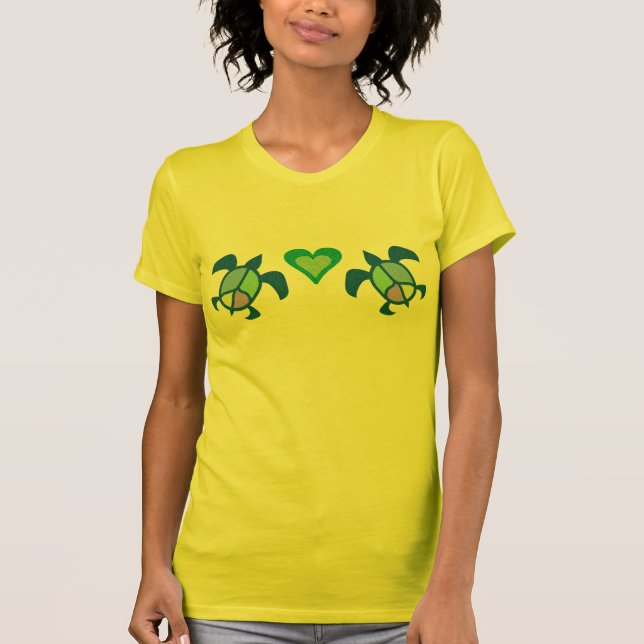 Peace Sea Turtle Heart Shirts (Front)