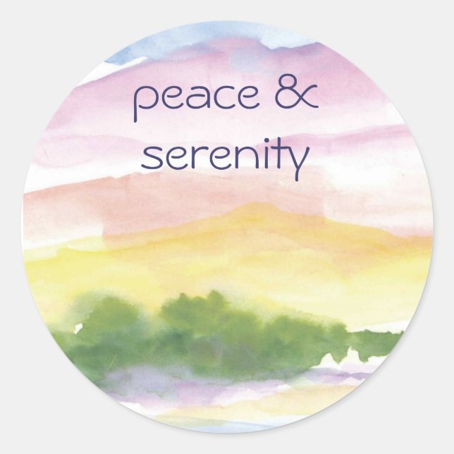 peace &  serenity classic round sticker (Front)