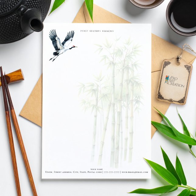 Peace, Serenity, Harmony Personalized Letter Paper (Creator Uploaded)