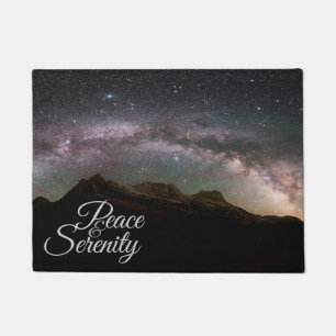 Peace & Serenity Mountain Night Sky Doormat