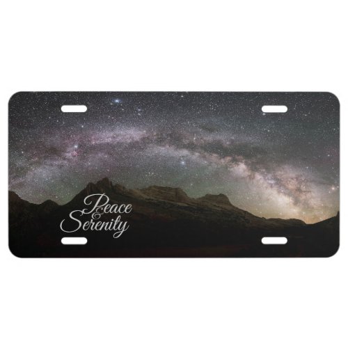 Peace  Serenity Mountain Night Sky License Plate