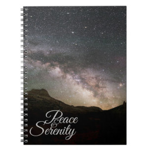 Peace & Serenity Mountain Night Sky Notebook