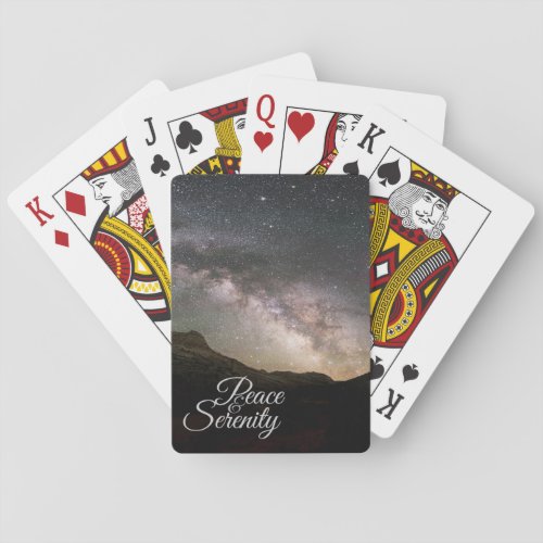 Peace  Serenity Mountain Night Sky Poker Cards