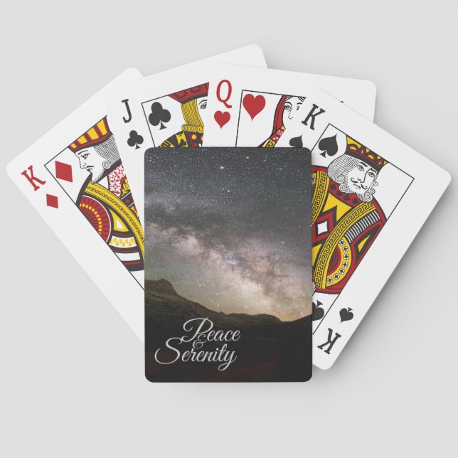 Peace & Serenity Mountain Night Sky Poker Cards (Back)