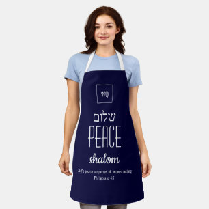 PEACE Shalom Hebrew שלום Scripture Apron