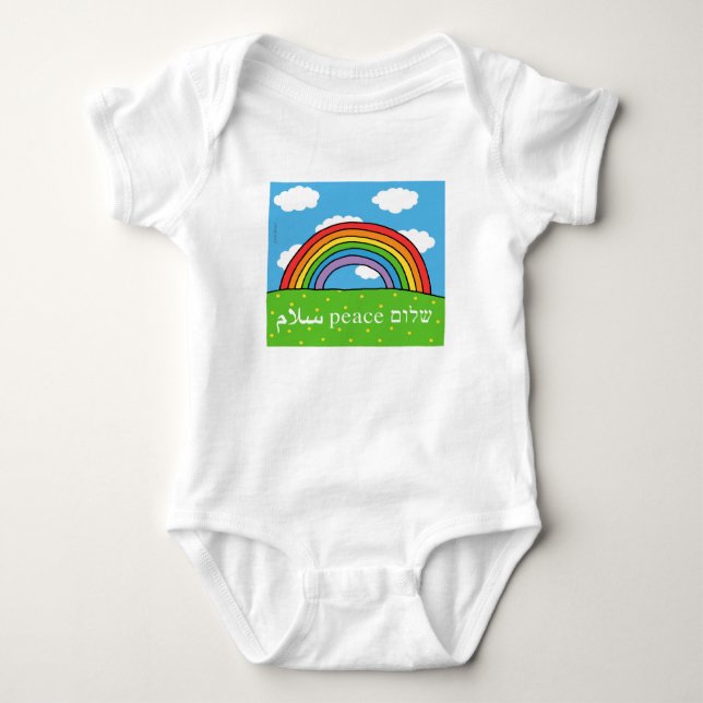 Peace Shalom Salaam Baby Bodysuit (Front)