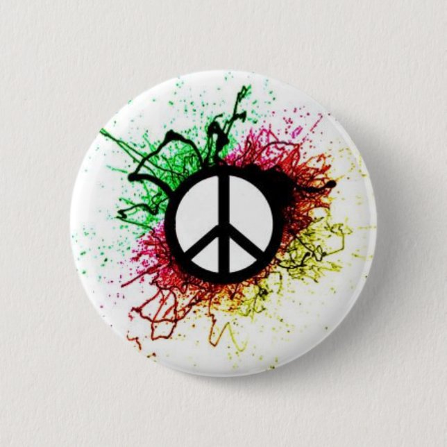 peace sign 1 pinback button (Front)