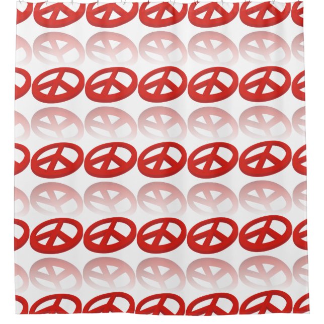 Peace Sign 3D reflexion Shower Curtain (Front)