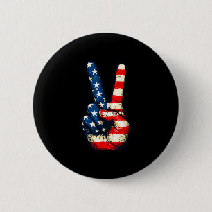Peace sign 60's vintage 4th of july 70's hippie button