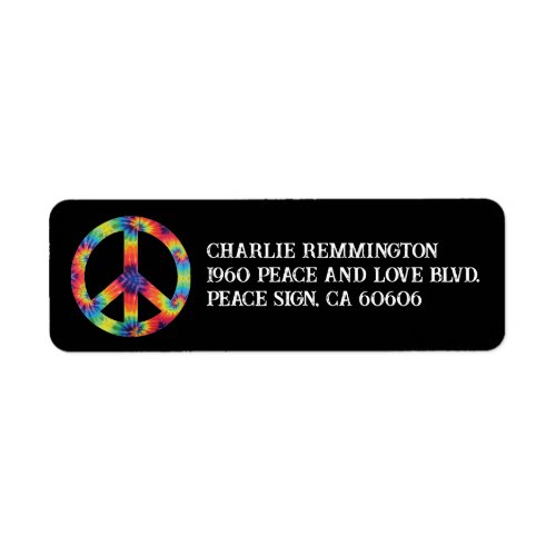 Peace Sign Address Labels Rainbow Hippy Hippie