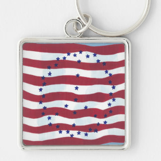 Peace Sign American Flag Keychains
