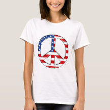 Peace Sign American Flag T-Shirt  (PERSONALIZE)