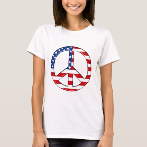 Peace Sign American Flag T_Shirt  PERSONALIZE