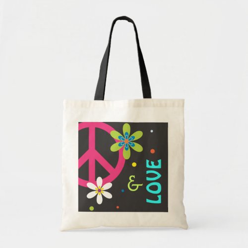 Peace Sign and Love Tote Bag